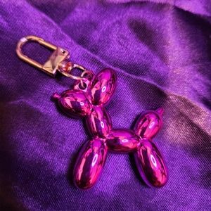 Pink Balloon Dog Bag Charm/Keychain
